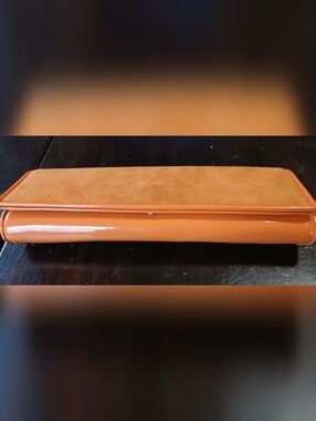 Orange Aldo Clutch With Silvertone Shoulder Chain - New